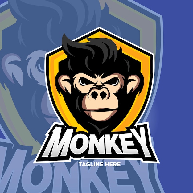 Vector monkey mascot logo design template