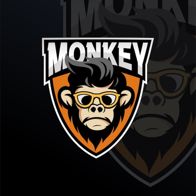 Monkey mascot logo design template