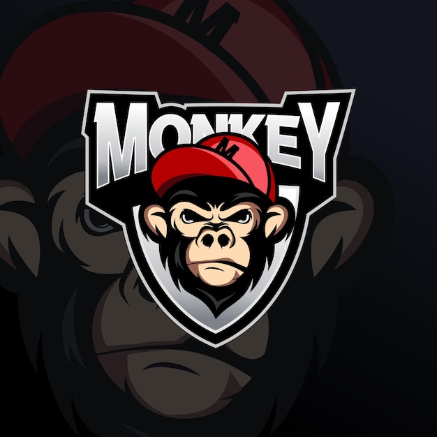 monkey mascot logo design template