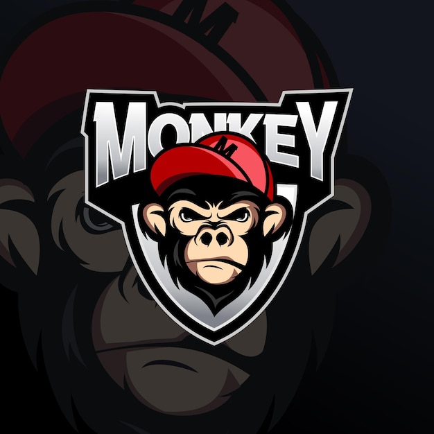 Vector monkey mascot logo design template