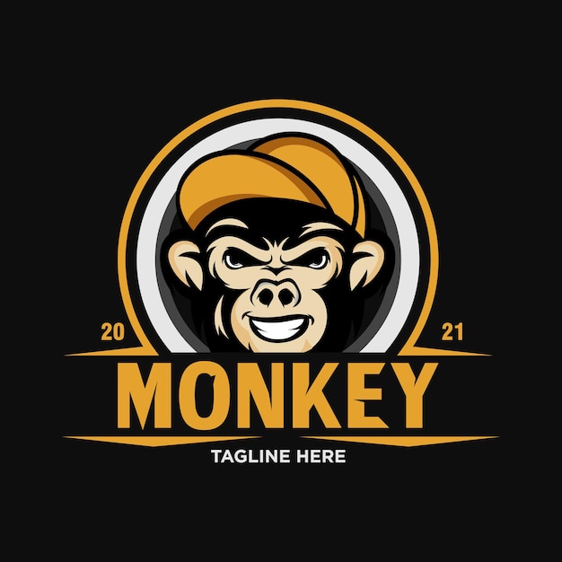 Vector monkey mascot logo design