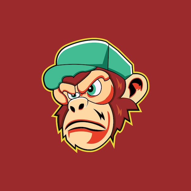 Vector monkey mascot logo vector vector logo design animal vector illustration gaming logo