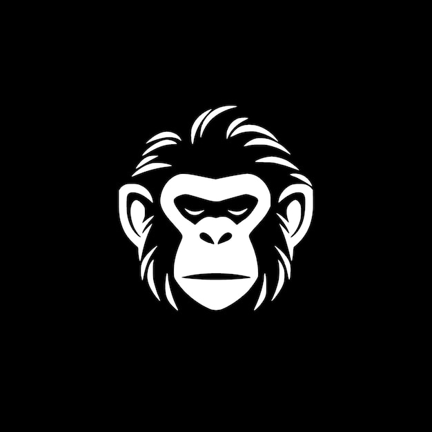 Vector monkey minimalist and flat logo vector illustration