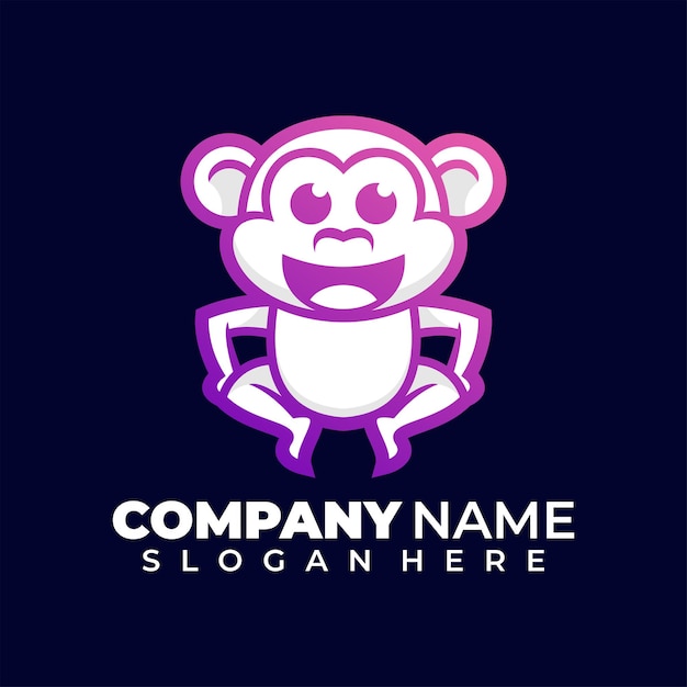 Monkey outline design logo