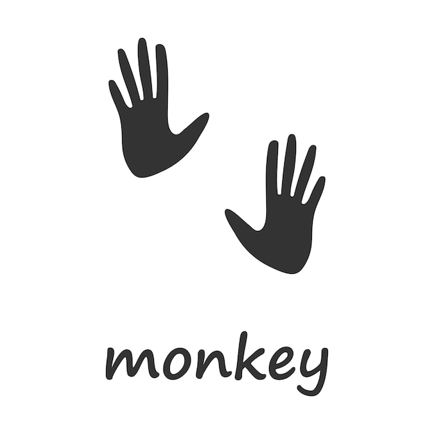 Monkey paws monkey paw print vector illustration