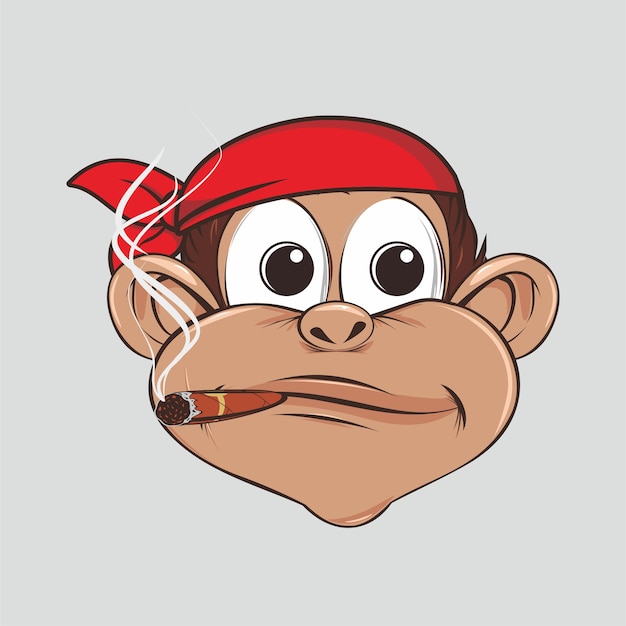 monkey pirates cute with cigar