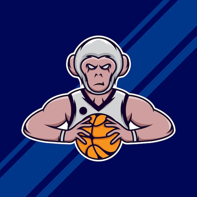 Дизайн логотипа Monkey Player Esports Premium Gaming Vector