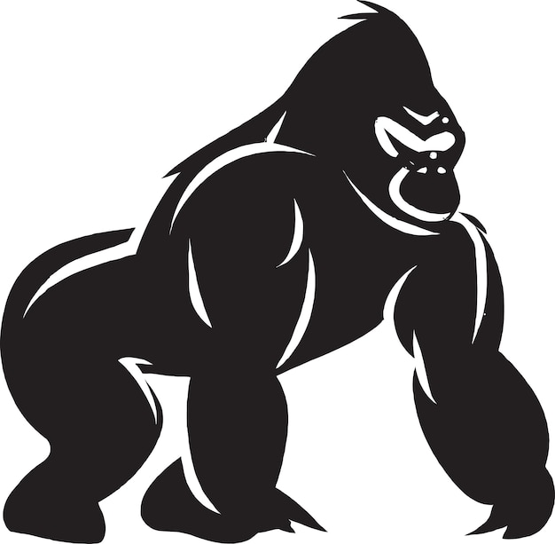 Premium Vector | Monkey silhouette emblem