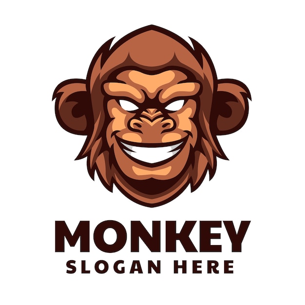 Monkey smile mascot logo