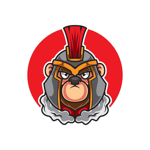 Monkey spartan head sport-logo