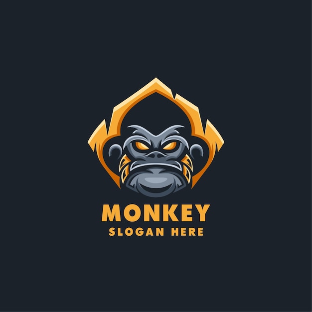 Monkey sports mascot logo template