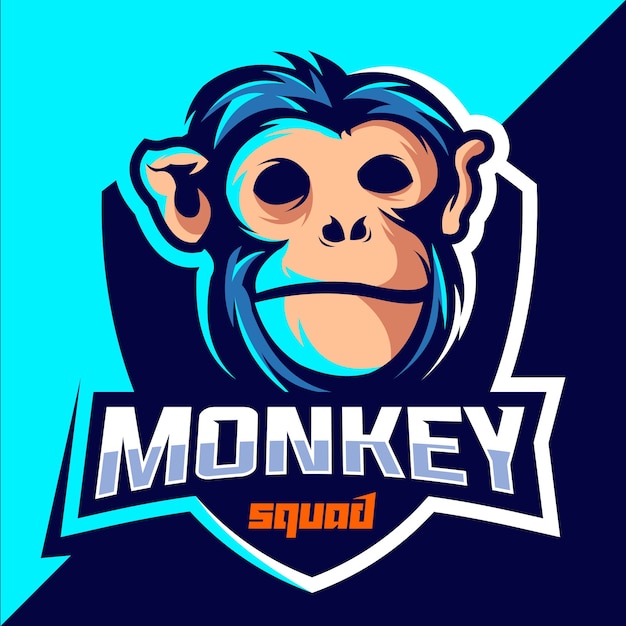 Vector monkey squad esport logo design