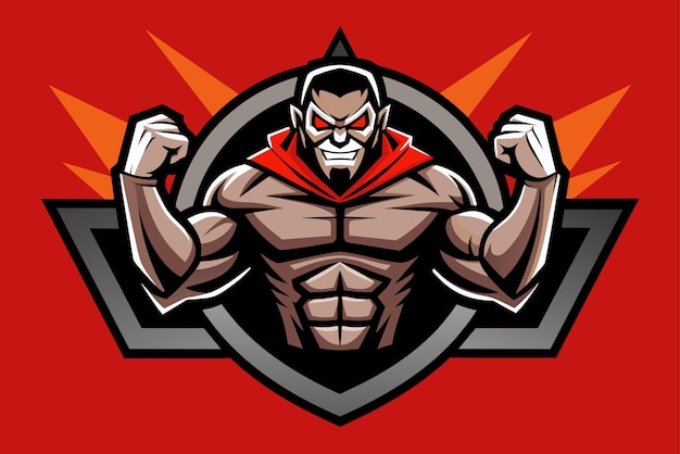Vector monkey superpower muscle body logo design exudes strength and confidence