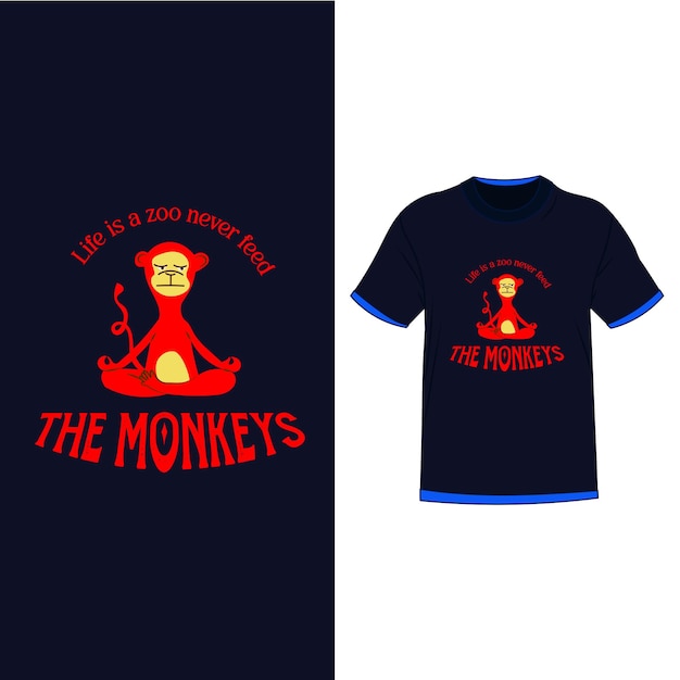 Monkey t shirt design template