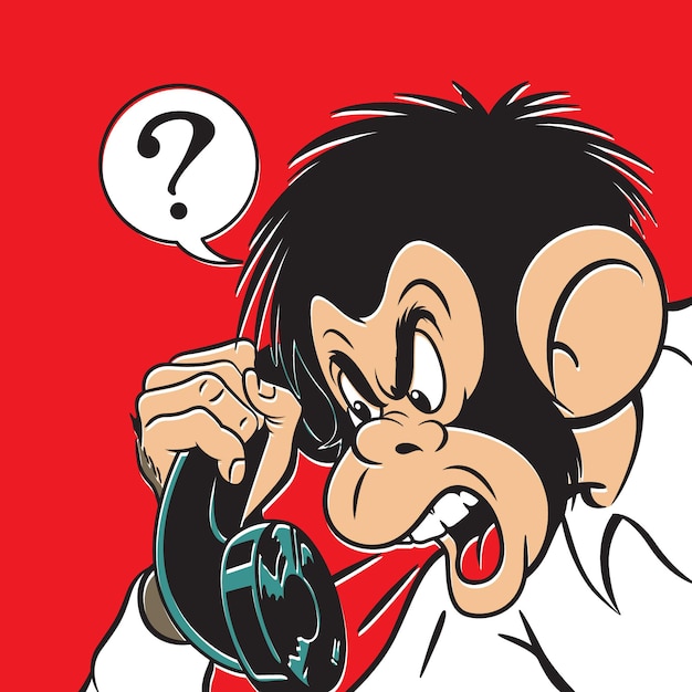 monkey talking angry on the phone