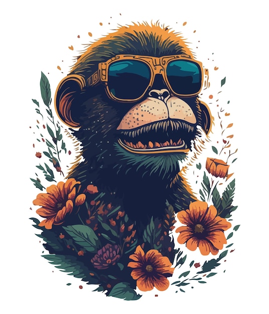 원숭이 티셔츠 삽화
