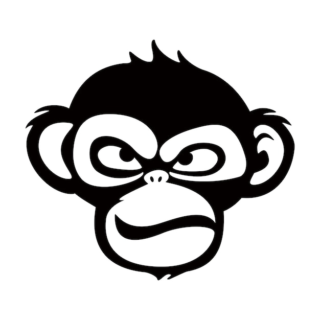 Monkey vector illustration logo design template with monkey