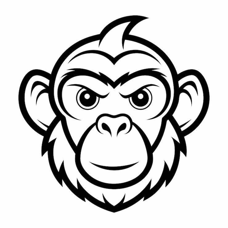 Vector monkey vector line art