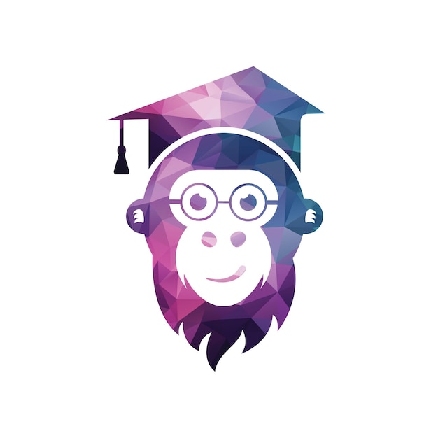 Monkey vector logo design. Cute monkey logo vector design.