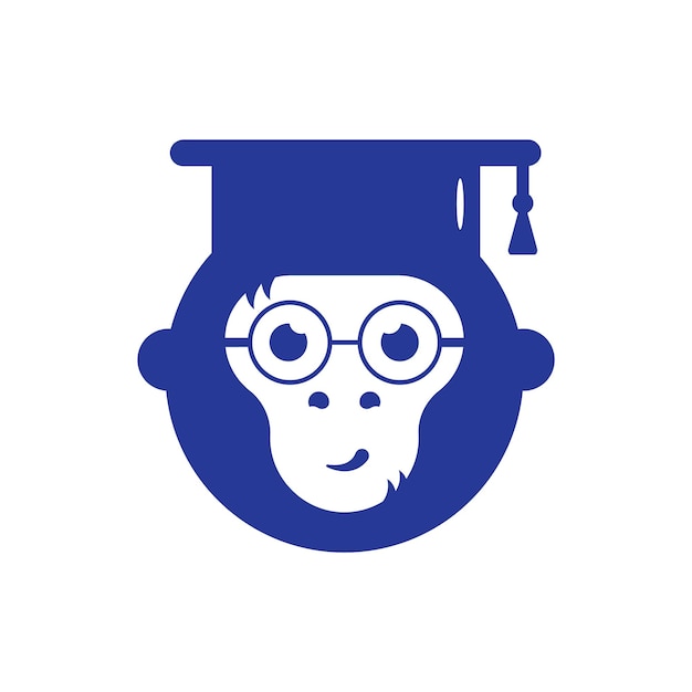 Дизайн векторного логотипа обезьяны Симпатичный векторный дизайн логотипа обезьяны