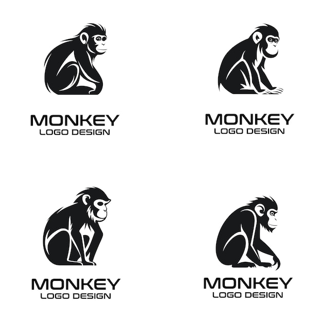 Monkey vector logo ontwerp