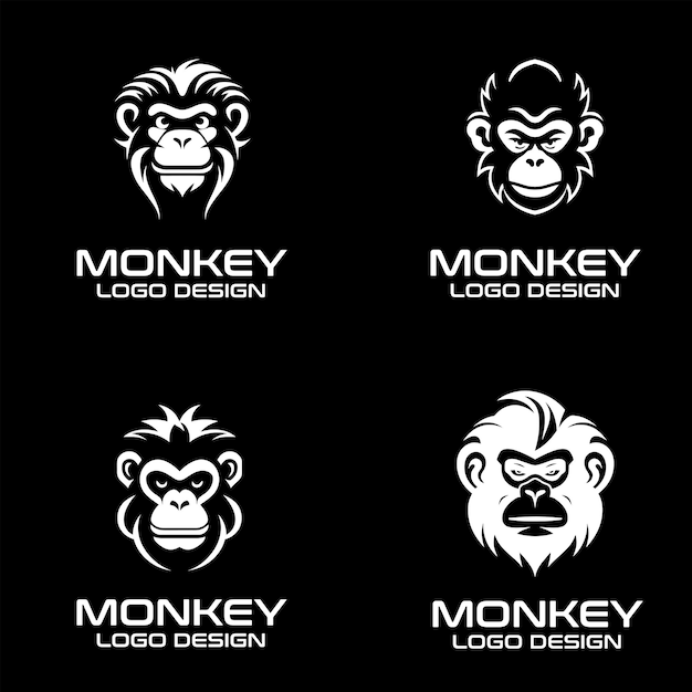 Monkey vector logo ontwerp