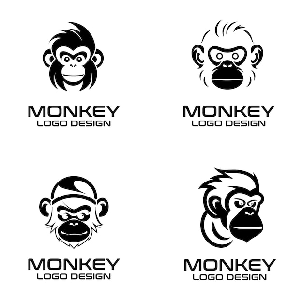 Vector monkey vector logo ontwerp
