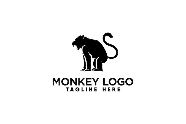 Vector monkey vector logo in silhouette style