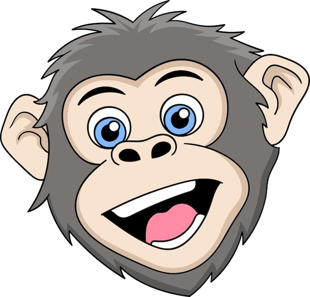 Vector a monkey with a cheerful and funny face