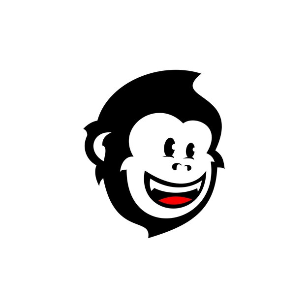 Vector a monkey with face is smiling