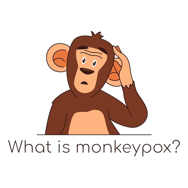 Monkey with question about new monkeypox virus