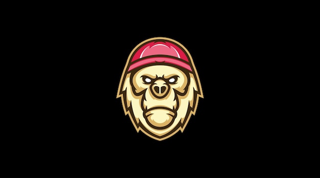 A monkey with a red hat on his head