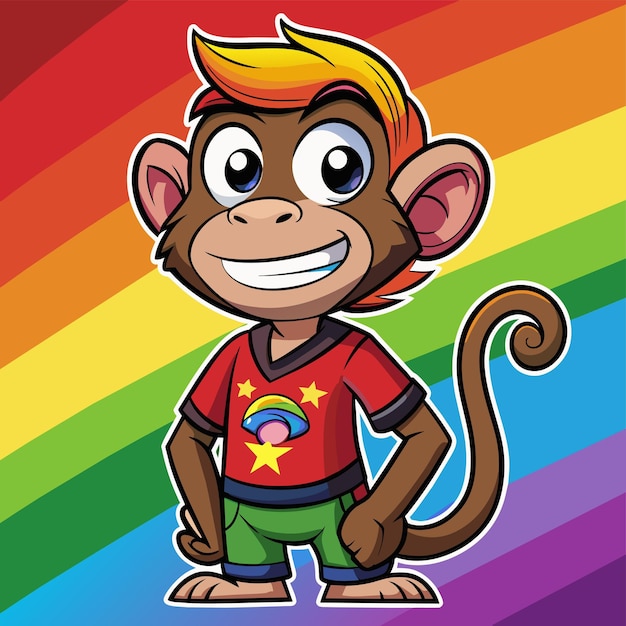 a monkey with a shirt that says a monkey on it