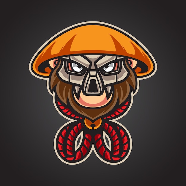 Monkey with skull mask logo