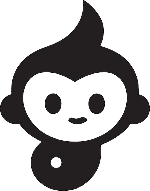 망원경 벡터 아이콘 디자인 그래픽을 가진 원숭이