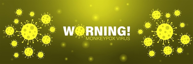 Monkeypox virus banner with yellow background