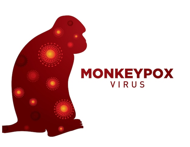 Monkeypox virus concept vector illustratie banner voor bewustzijn en alert tegen ziekteverspreiding