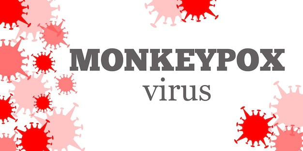 Monkeypox virus verspreid banner. Trend vectorillustratie in vlakke stijl.