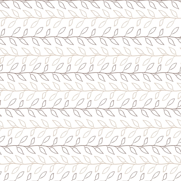 Vector mono print stijl verspreide bladeren naadloze vector patroon achtergrond eenvoudige lino gesneden effect skelet