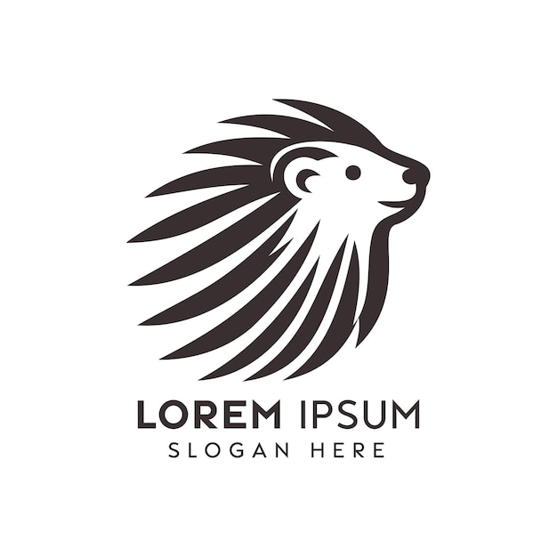 Monochromatic Lion Logo Design Featuring Bold Strokes and Abstract Elements