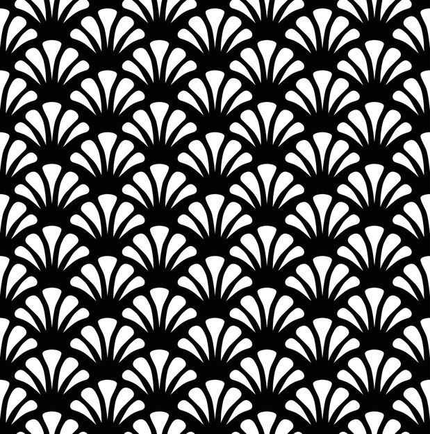 Monochromatische bloemen tropische naadloze patroon zwart-wit vectorillustratie