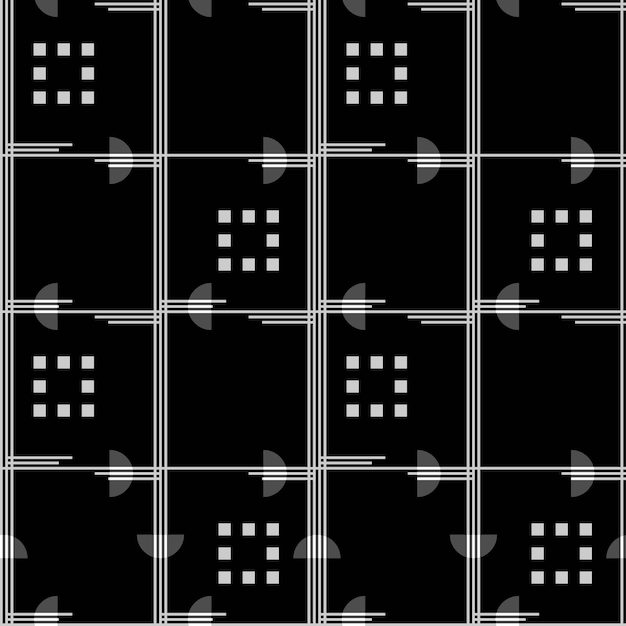 モノクロの抽象的な幾何学的なテキスタイル パターン