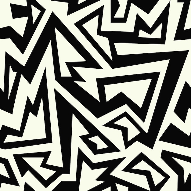 Monochrome african geometric seamless pattern