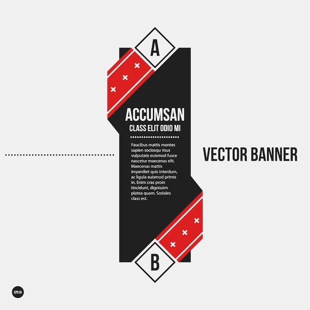 Monochrome banner template in strict style. useful for presentations and web design.