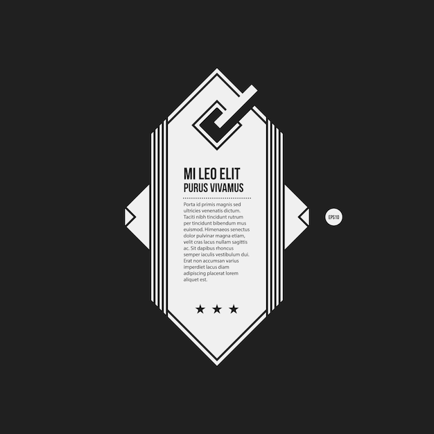 Monochrome banner template in strict style. Useful for presentations and web design.