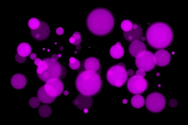 Monochrome bokeh achtergrond met zachte witte gloeiende cirkels op zwarte achtergrond Elegant lichtvervaag effect voor abstract minimaal of digitaal vectorontwerp en overlays