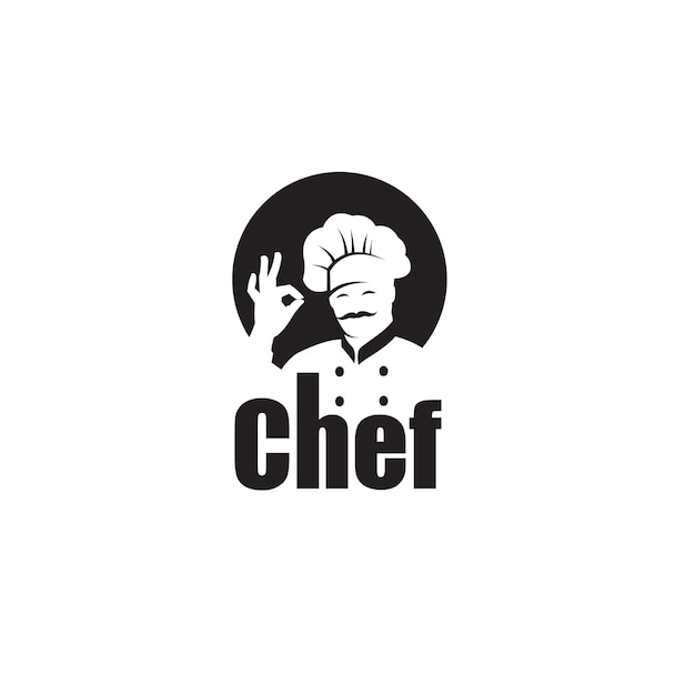 Vector monochrome chef design