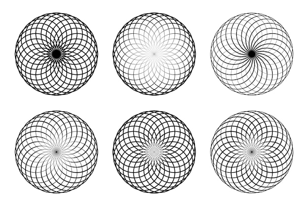 Monochrome elegant circular pattern crossed circles