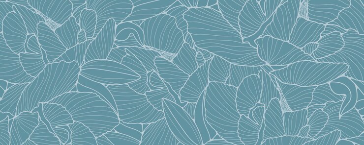 Vector monochrome floral blue background with delicate lush flowers vector background for decor wallpaper covers cards and presentations