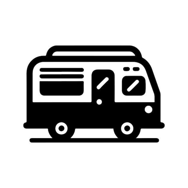 monochrome geometrische illustratie logo van campervan